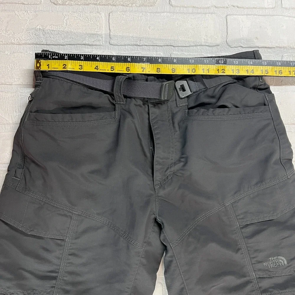 The North Face Convertible Cargo Pants Shorts Mens Small Gray Belted Hiking S